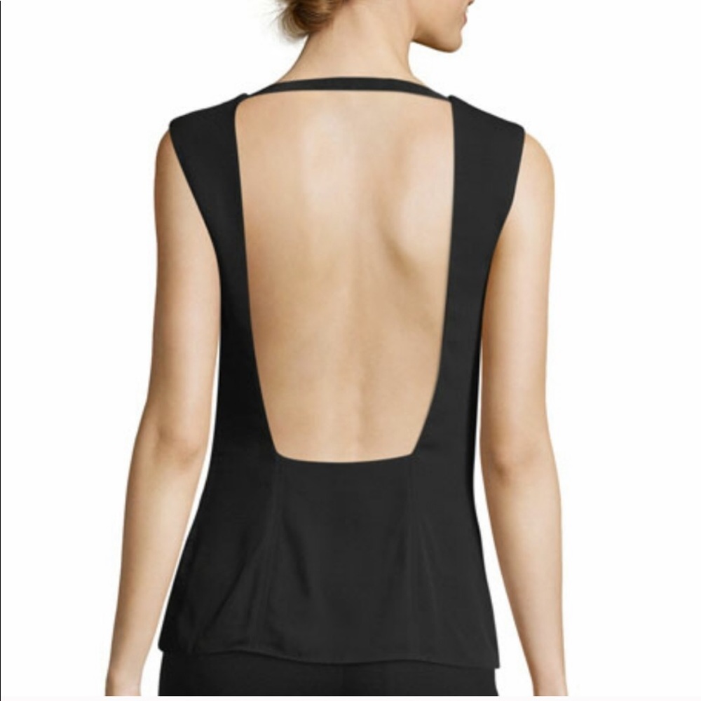 Helmut Lang Black Sleeveless Square Back Top